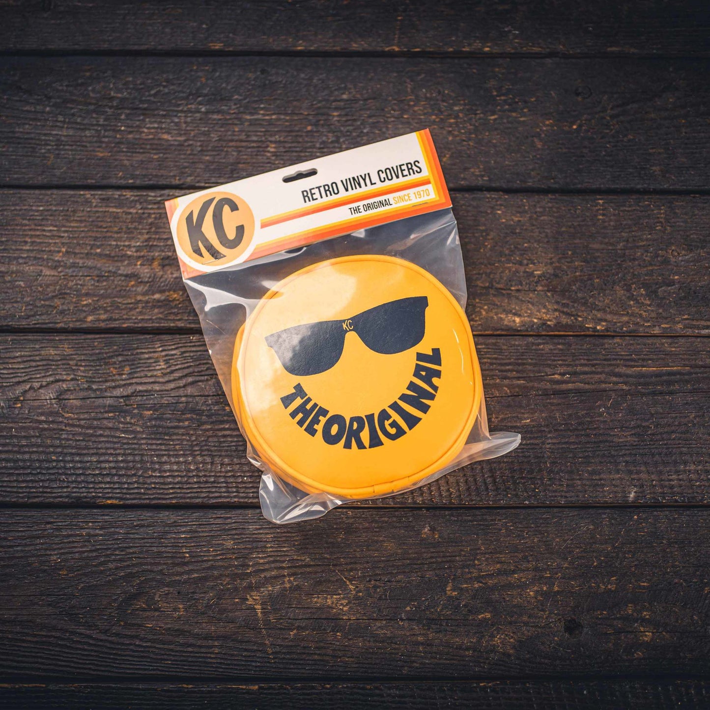 Cover; Retro 6" Vinyl Yellow w/ "THE ORIGINAL" Smiley Sunglasses (pr)