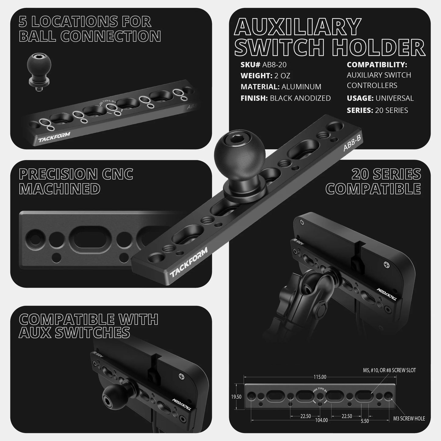 8 Gang Auxbeam Switch Panel Holder for 20 Series