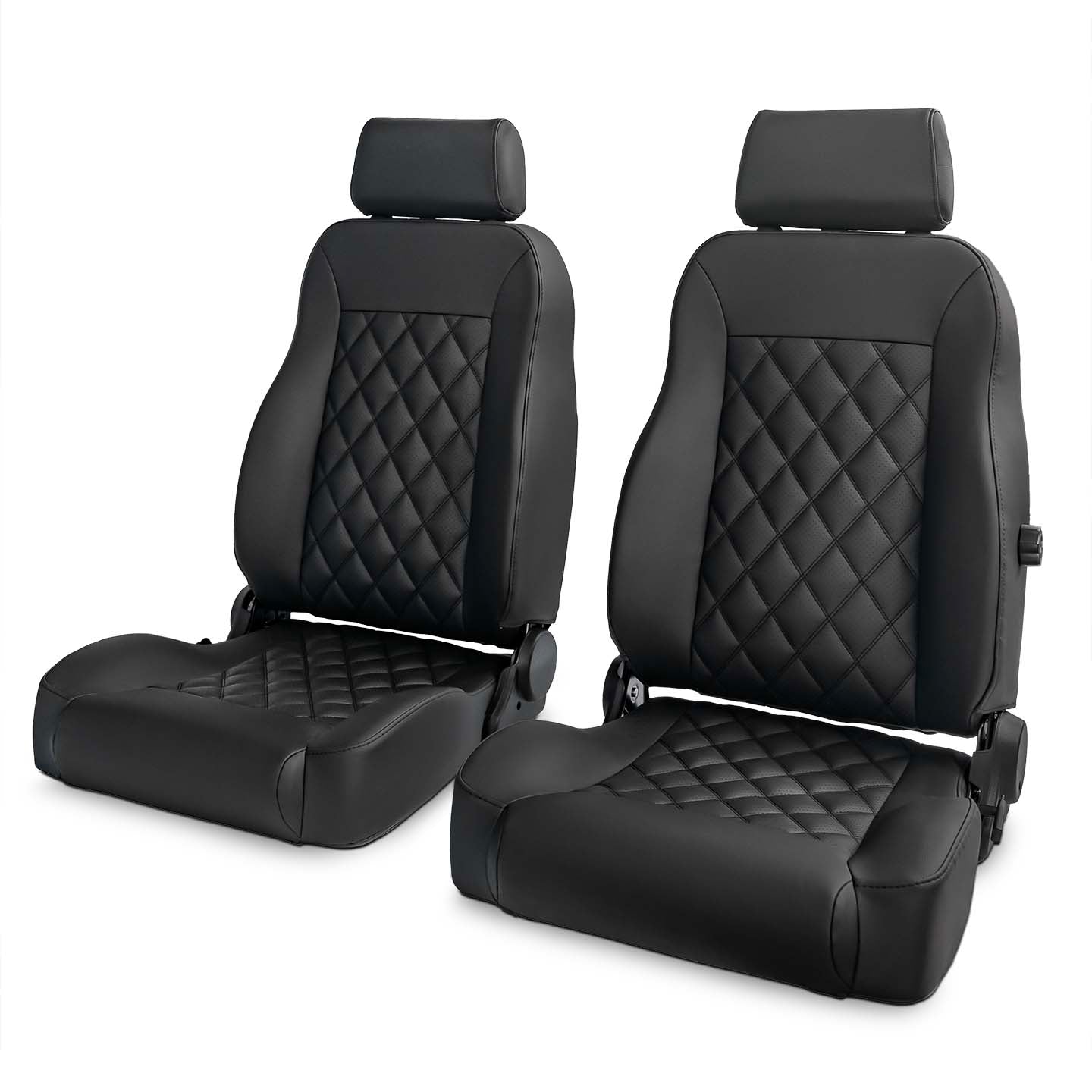 New black diamond stitch front seats for land cruiser.