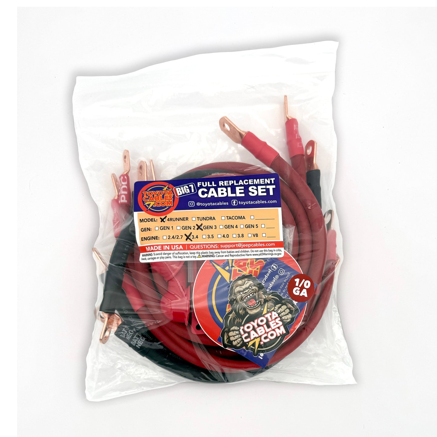 Toyota 4Runner Big 7 Battery Cable Kit (Gen 3 - 1996-2002)