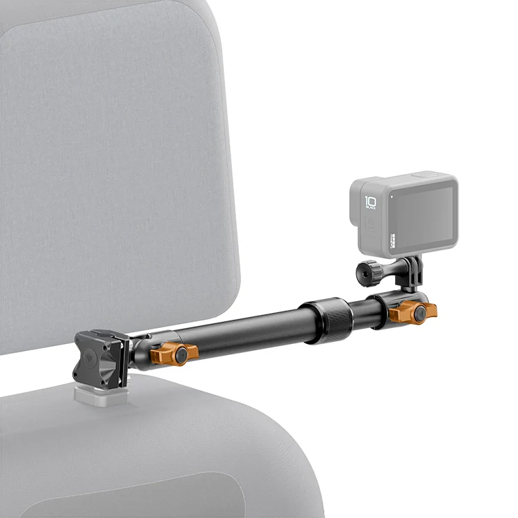 Headrest Mount for GoPro/Action Cameras – 9.5" to 13" Telescoping Arm