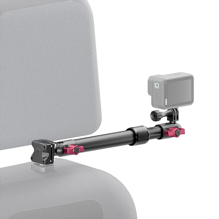 Headrest Mount for GoPro/Action Cameras – 9.5" to 13" Telescoping Arm