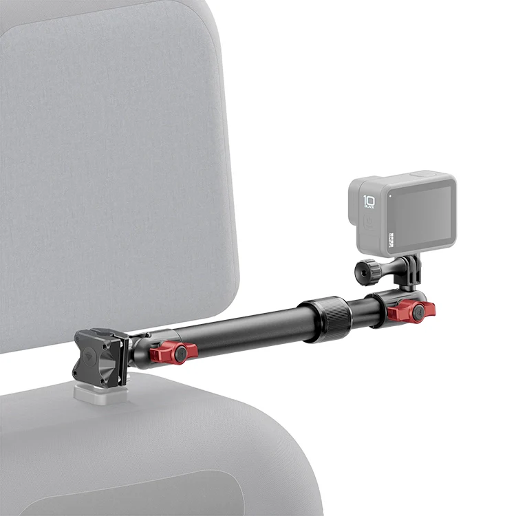 Headrest Mount for GoPro/Action Cameras – 9.5" to 13" Telescoping Arm