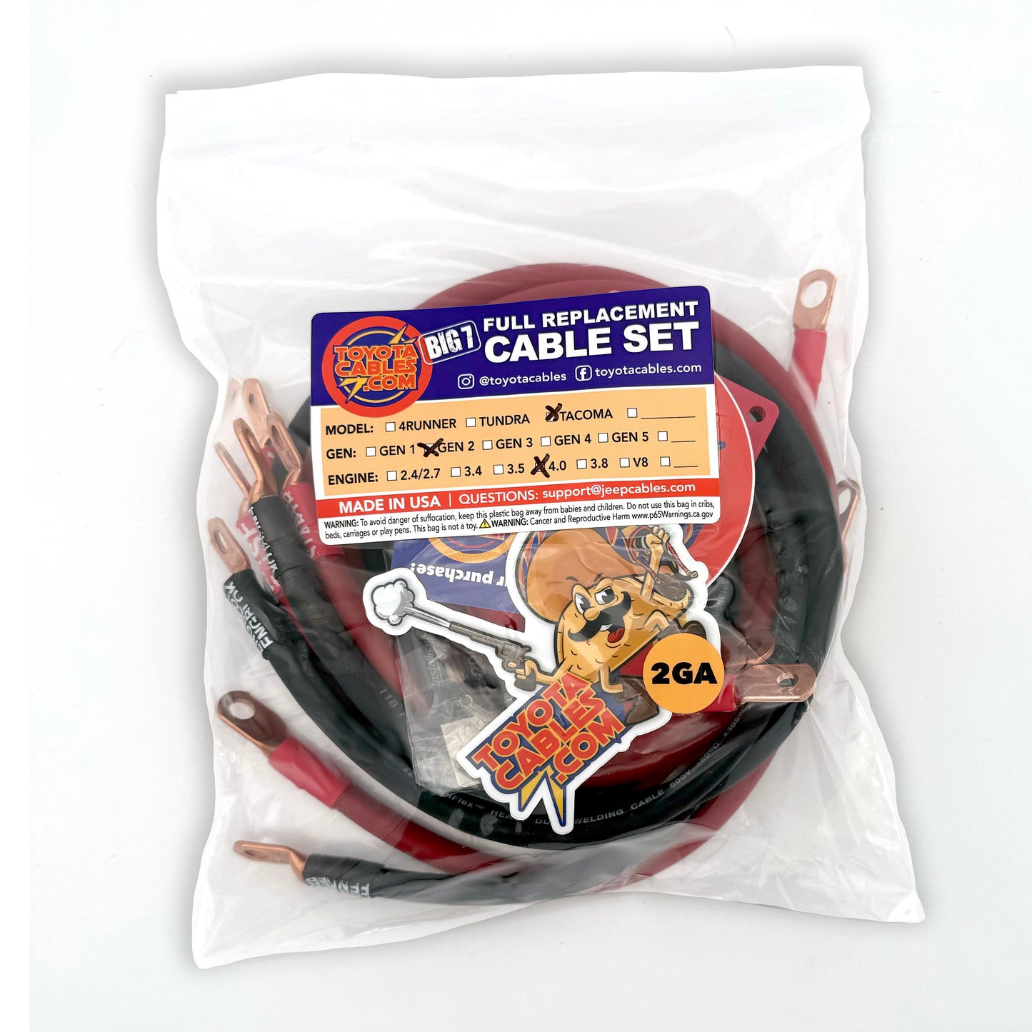 Toyota Tacoma Big 7 Battery Cables Kit Gen 2 - 2005-2015