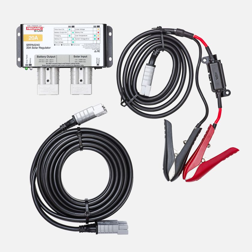 REDARC 20AMP Solar Regulator and Cable Value Pack